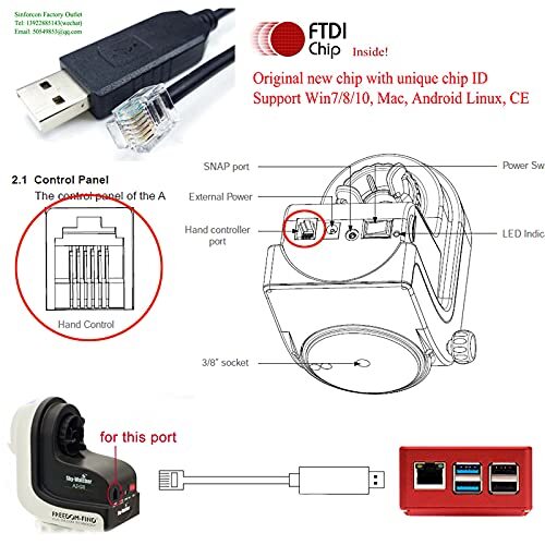RJ12 Control Cable for Skywatcher AZ-GTI and AZ-GTE for Computerized Alt-Az T... gallery