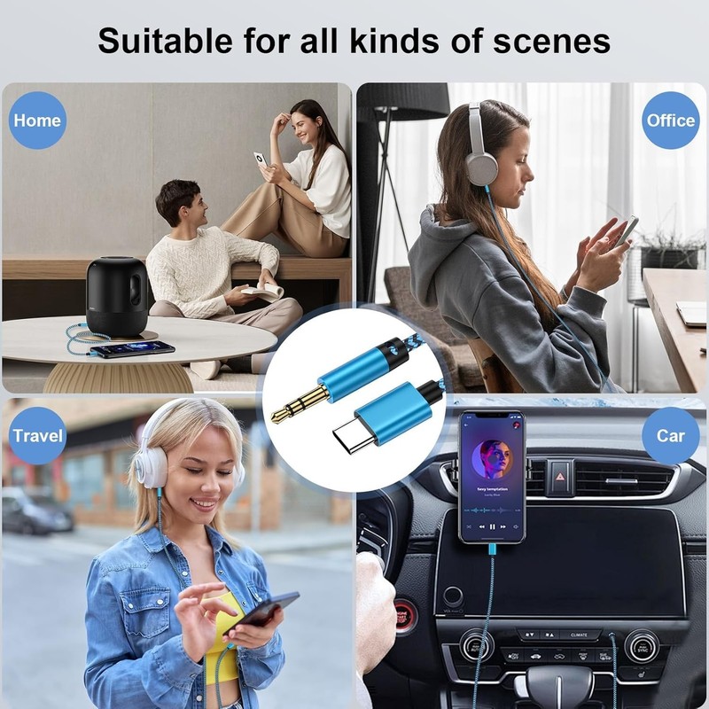 3FT USB C to 3.5mm Audio Aux Jack Cable, Type C to Headphone Audio Adapter Hi-Fi gallery