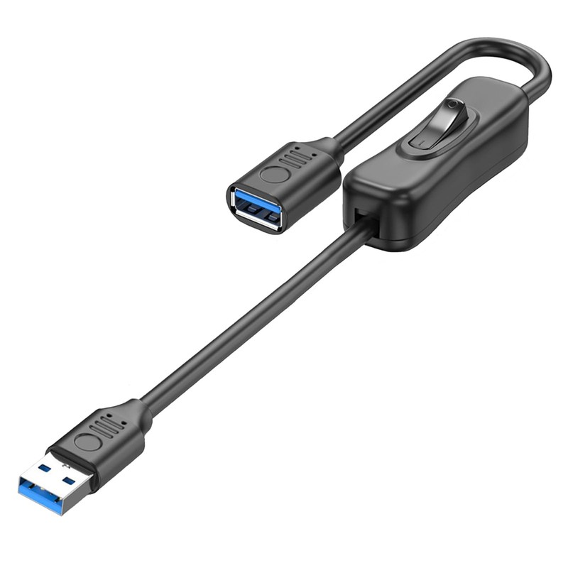 1ft USB 3.0 Extension Cable with On/Off Switch A Male to Female Power Cord