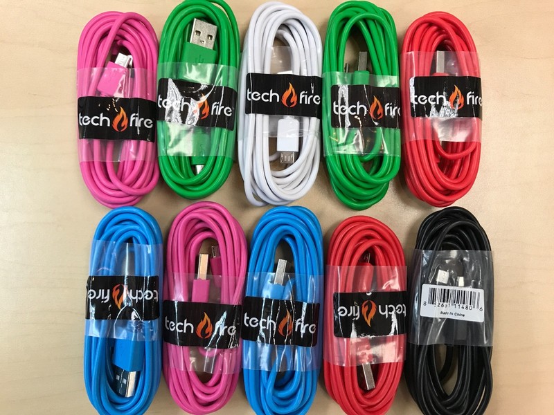 50X Wholesale Lot Premium Micro USB 10ft Cable Multi Color (50 Cables)