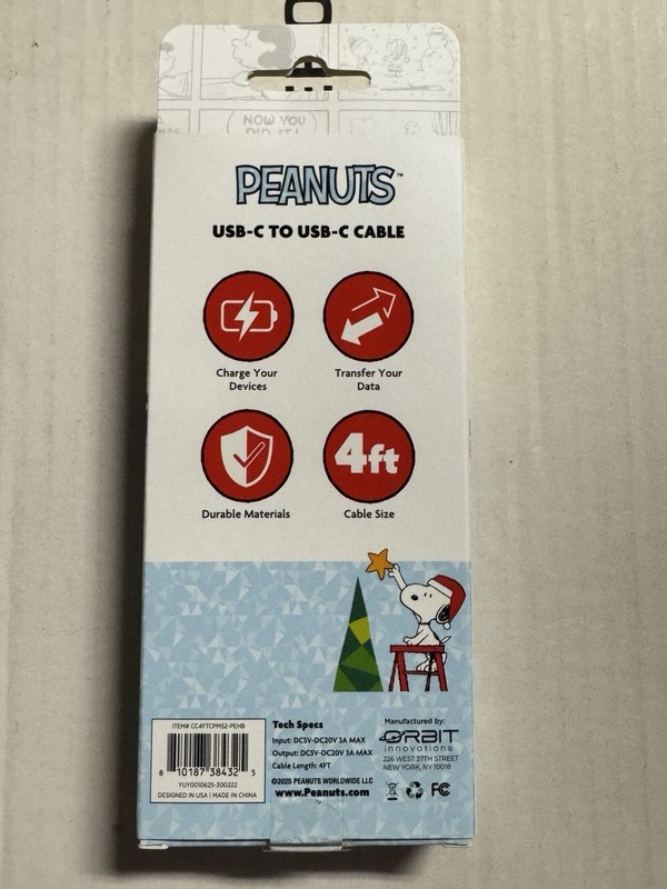 New Peanuts Snoopy 4Ft USB C To USB C Charging Cable Devices gallery