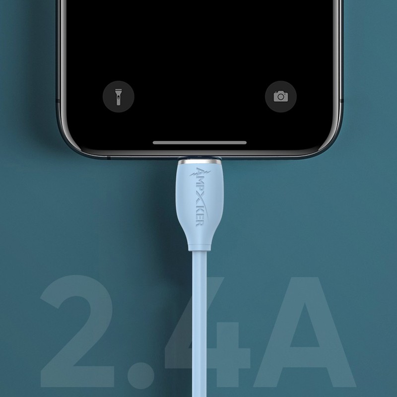 USB to Type C, 2.4A Fast Charging Thick TPE Cable Charger Data Cord 5FT - White gallery