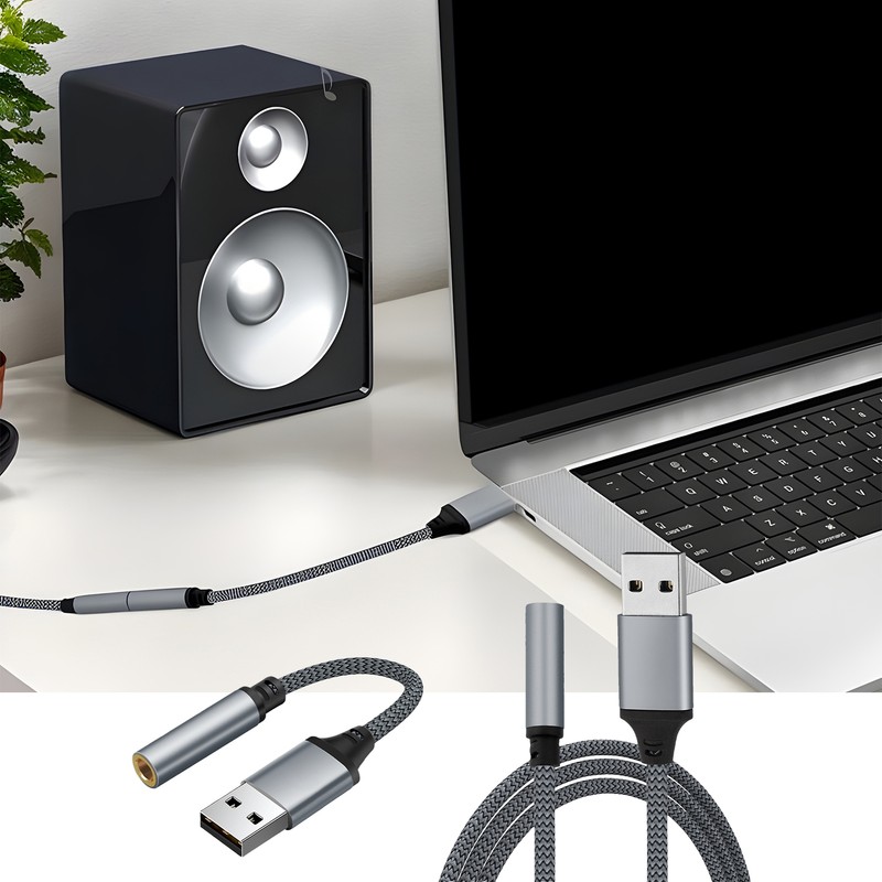 1pc USB Type A To 3.5mm AUX Female Audio Headphone Jack Cable Adapter Cable gallery