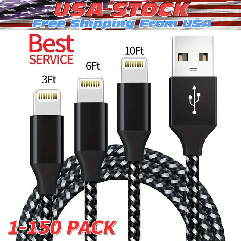 Fast Charger Cable Heavy Duty For iPhone 13 12 11 X XR 8 Charging Cord Wholesale