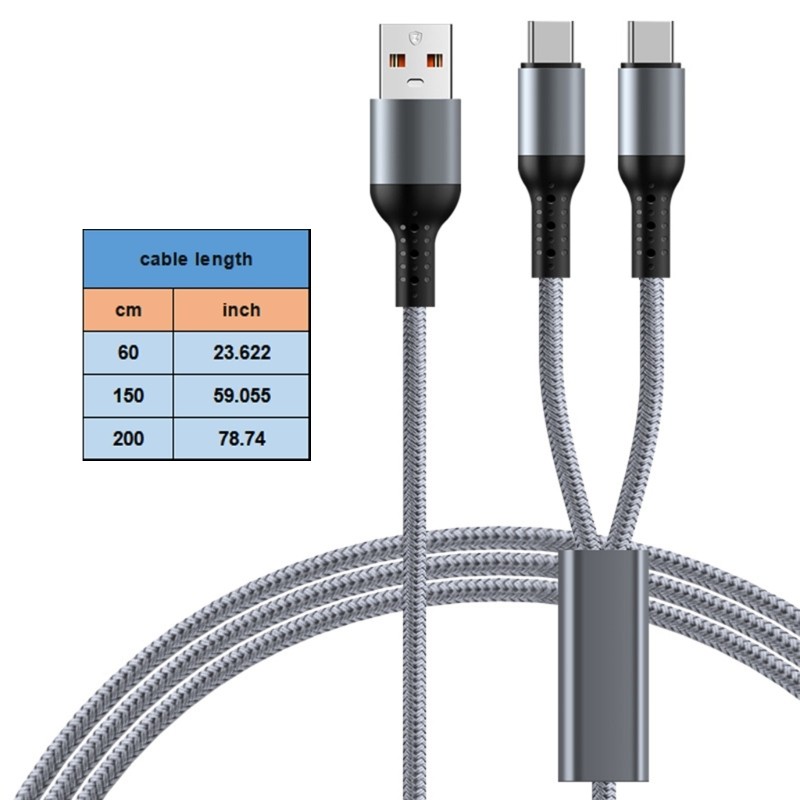 Charging Cable USB to Double Type C 66W Power Delivery Charger for Tablets gallery