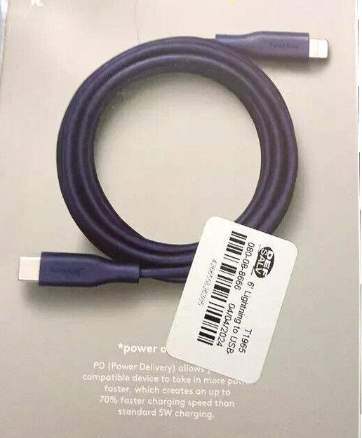 Heyday Fast Charging Cable USB-C -4ft. iPhone - iPad BLACK New in box gallery