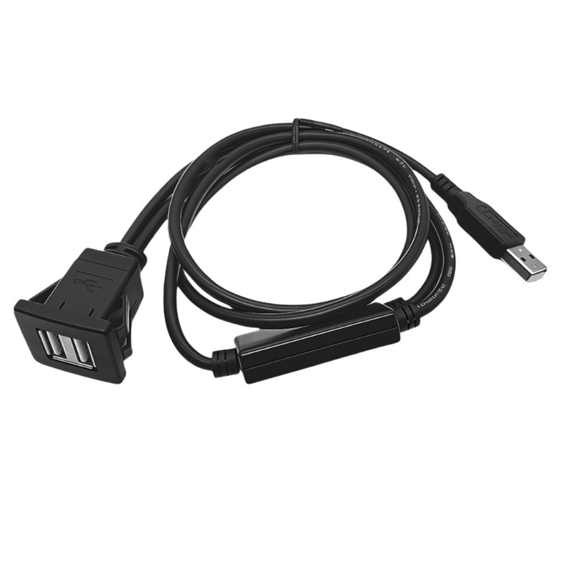 Square Clip On USB 2.0 Double Car Chargers Cable Waterproof For 2 Devices gallery