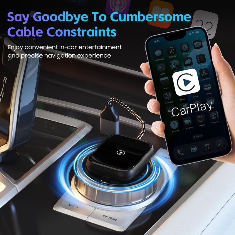 Wireless CarPlay Adapter for Apple iPhone Convert Wired to Wireless Pro gallery