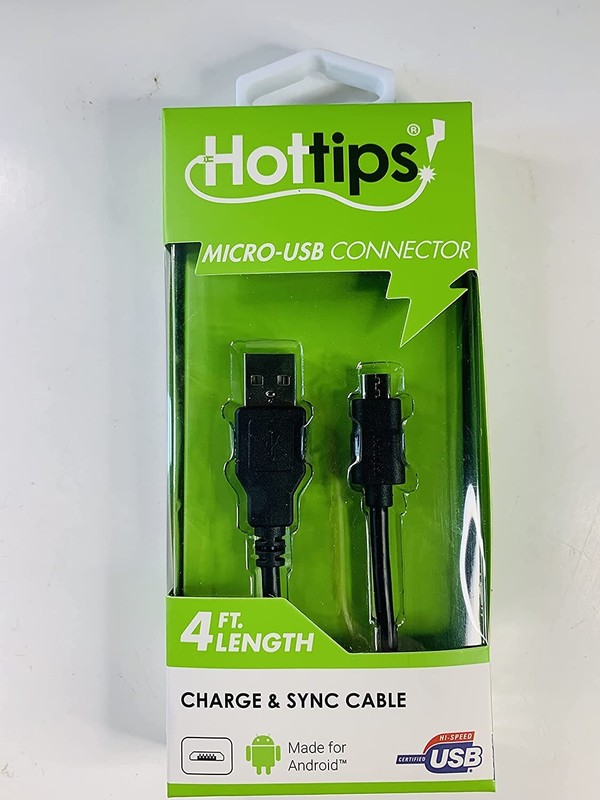 Hot Tips Micro-USB Connector–Black–4 Feet