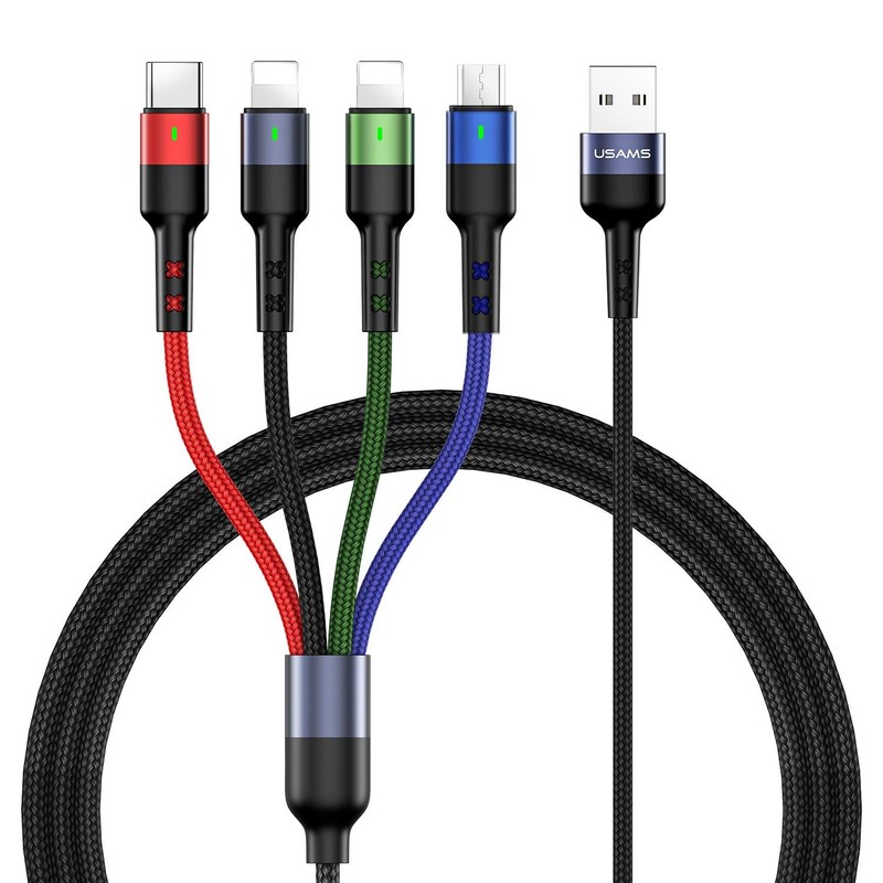 Multi Charging Cable 2Pack 4FT 4 in 1 Nylon Braided USB Fast Charging Cord Ad…