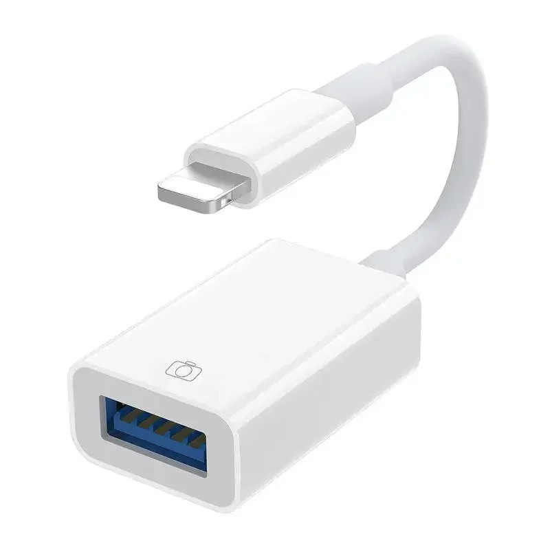 OTG USB Adapter with Charging Port for iPhone USB Camera Card Reader Flash Drive