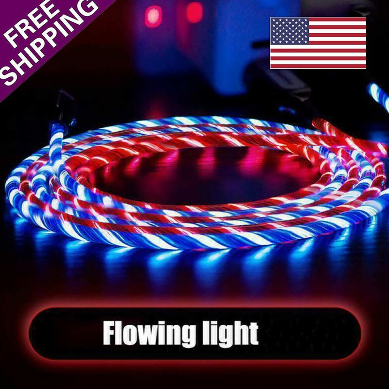 Phone Charger Fast Charging LED Light Up USB Cable Cord For iPhone Apple Type C gallery
