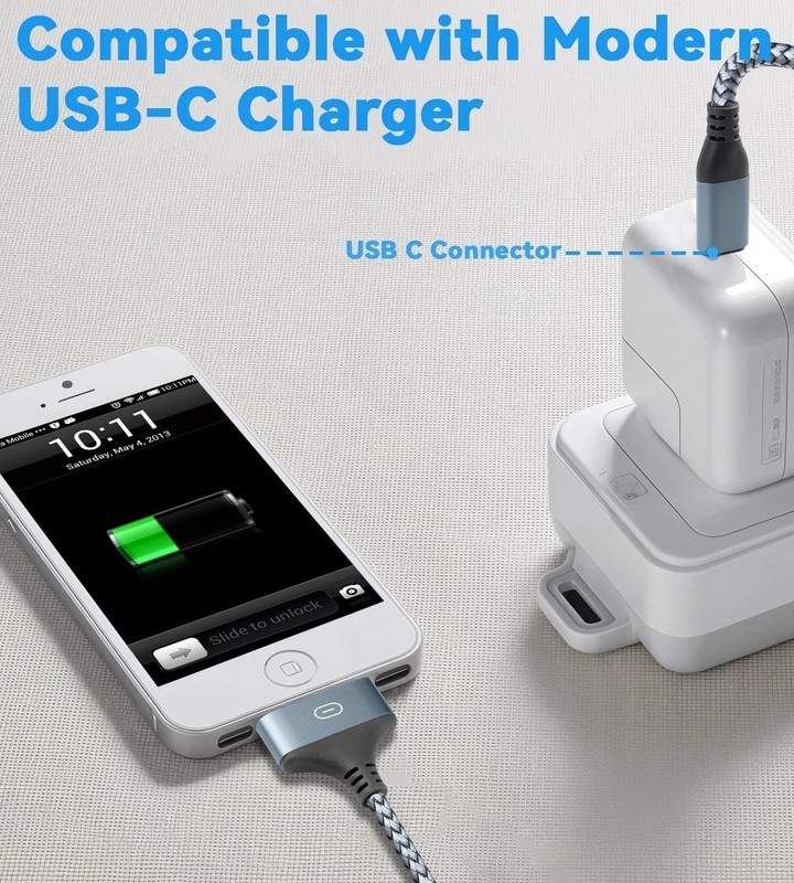 30 Pin to USB C Adapter Ipod Charger Nylon Braided Fast Charging Data Cord Next gallery