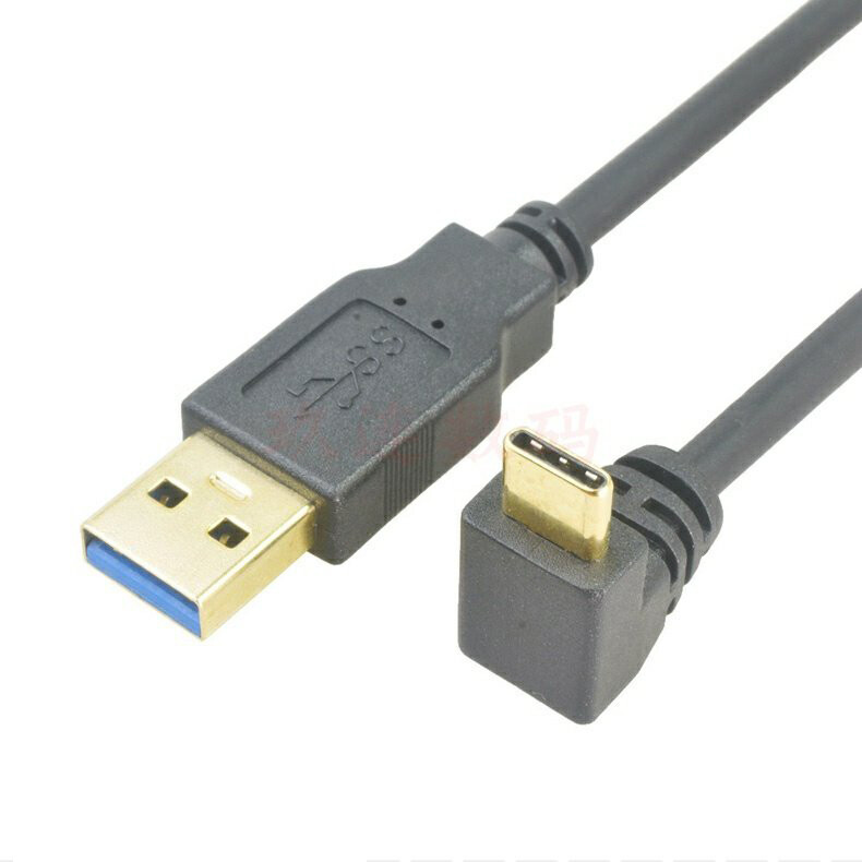 90 Degree Right Angle USB A to Type C Fast Data Sync Charger Charging Cable Wire gallery