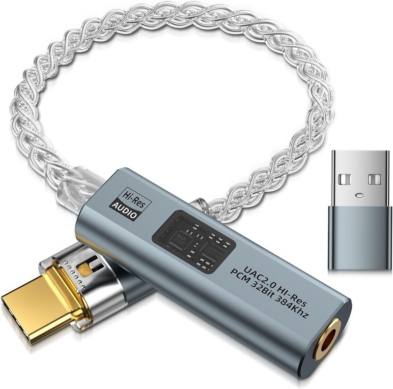 USB C to 3.5Mm Audio Adapter Equipped with Dual DAC Chip CX31993&MAX97220, Audio