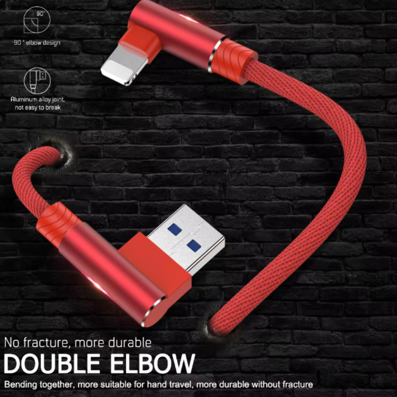 3Pack 90 Degree Elbow USB Charger Cable 10FT Fast Charging for iPhone 12 11 XR X gallery