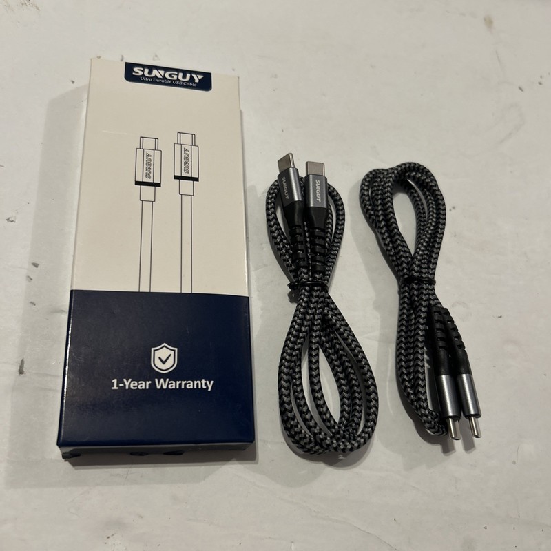 SunGuy 3′ Phone Charging & Data Transfer Cable Type C to Type C 2 Pack