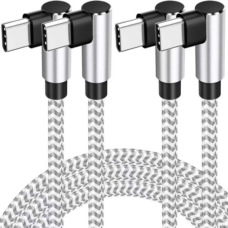 60W USB C to USB C Cable 10ft Right Angle Fast Charger 2 Pack