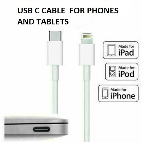 Combo USB-C Type-C to 8 pin PD Cable + 5w USB Charger for iPod iPhone iPads gallery