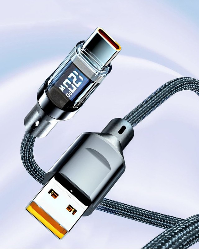 120W USB to C Cable LED Dynamic Power Braided Phone Fast Lead Charger 6A Wire gallery