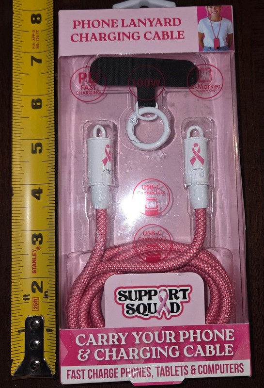 Support Squad Phone Lanyard Charging Cable USB C-Connectors New In Package gallery