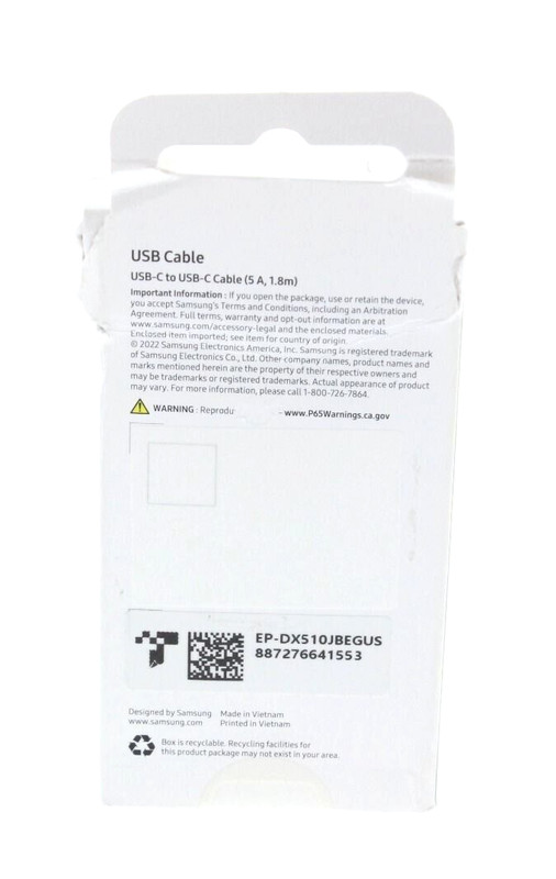Samsung USB-C to USB-C Cable (5A. 1.8m) for iPhone 15 / iPhone 16 Galaxy S24 gallery