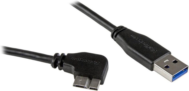 Slim 6ft Micro USB 3.0 Cable - Right-Angle Black gallery