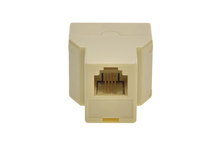 44-737 Modular T Adapter 1 Female to 2 Female – Ivory (PACK OF 99) gallery