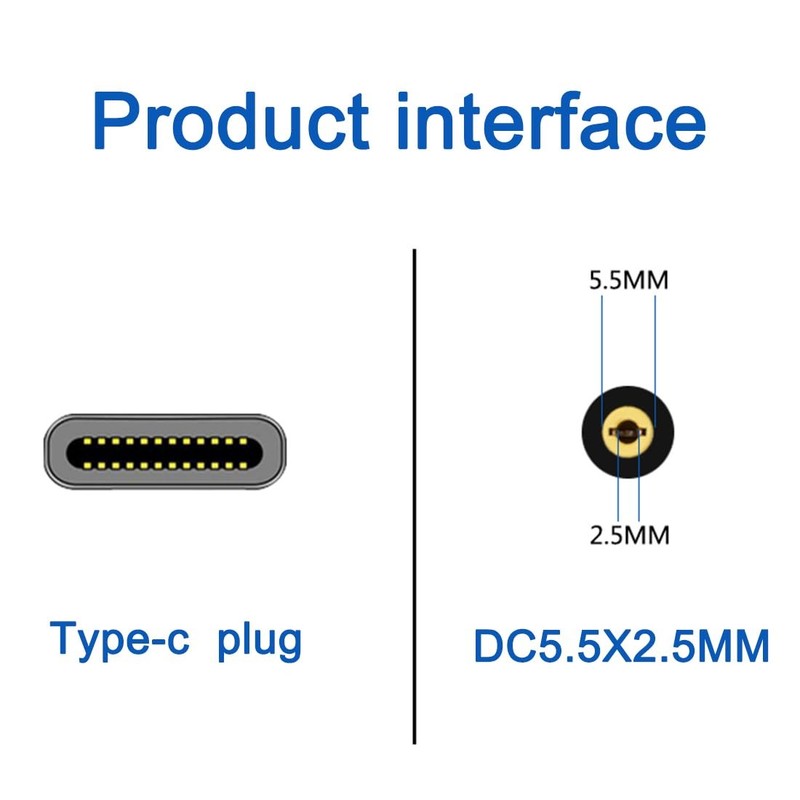 0.4M/1.4FT PD to DC 5.5 x 2.5mm Power 12V PD Power Charging Cord，Used for Mon... gallery