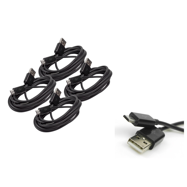 4X 10FT MICRO USB DATA POWER CHARGER CABLE CORD BLACK DROID DNA HTC ONE MOTO X