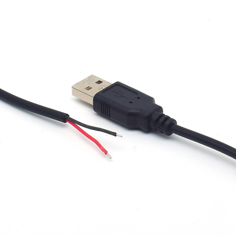 20pcs 22AWG USB 2.0 Male Pigtail Cable 0.3M/1FT 2-Pin DIY Repair Bare Wire 5V 3A gallery