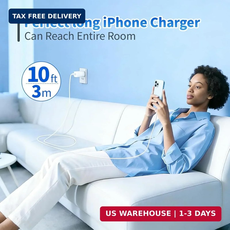 iPhone Charger Cord [Apple MFi Certified] USB C to Lightning Cable 3Pack 10 FT T gallery
