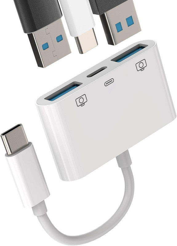 USB-C to Dual USB a Adapter(3In1) Type-C Charge Cable Accessorie Thunderbolt Cha