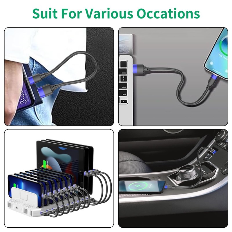 10 Pack 1ft USB C Cable for iPhone 15 & Samsung Galaxy - Short Type C Charger Co gallery