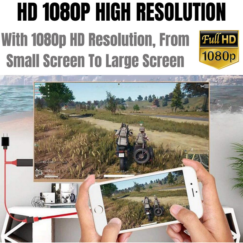 1080P HDMI Mirroring Cable Phone to TV HDTV Adapter Cord for i Phone Android LG gallery