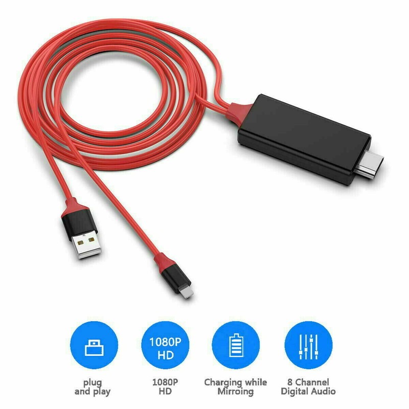 1080P HDMI Mirroring Cable Phone To TV HDTV AV Adapter For iPhone 14 13 12 11 8 gallery