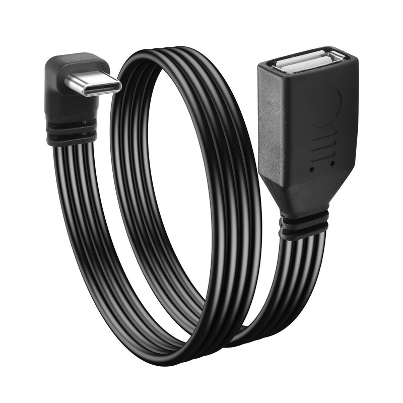 90 Degree Right Angle USB C2.0 Cable Type C to USB Female OTG Adapter Cable U…