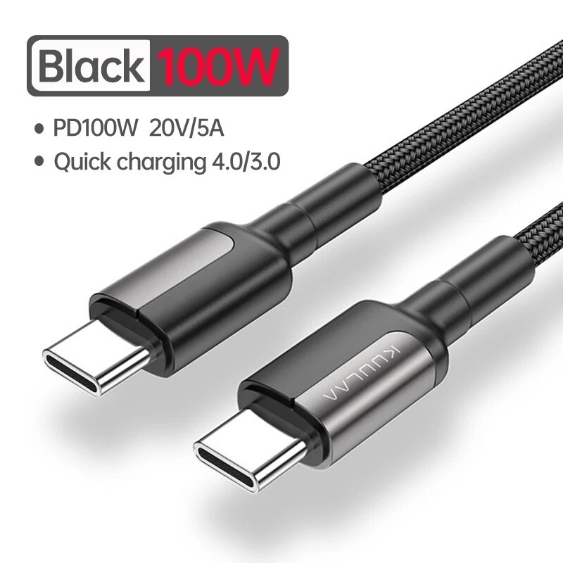 Kuulaa 100W PD USB Type-C Fast Cell Mobile Phone Tablet Charging Cable