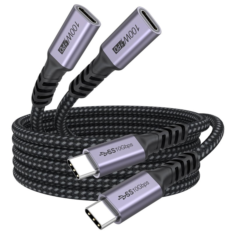 USB C Extension Cable 6ft 2 Pack, USB3.2 Gen2 Extender Male to Female Full Fu…
