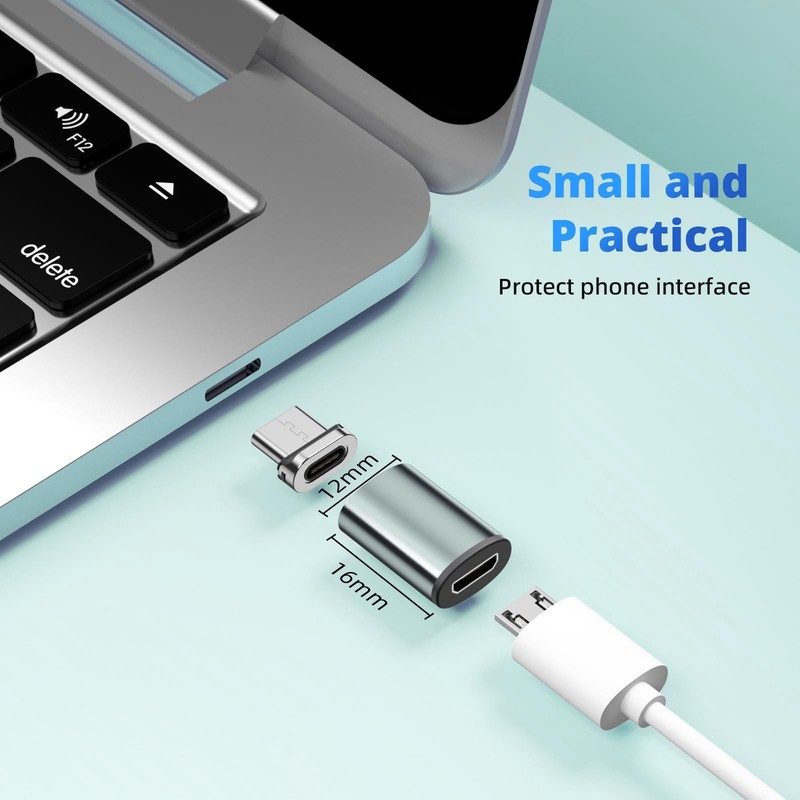 ANMONE USB C (Female) to Micro USB/USB C (Male) Adapter [2 in 1 Fast gray gallery