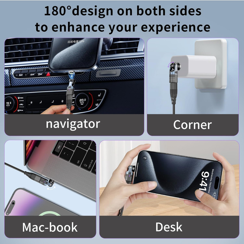 USB Magnetic Adapter 240W(3Pack),Can Be -Cord into Right Angle Magnetic USB C... gallery