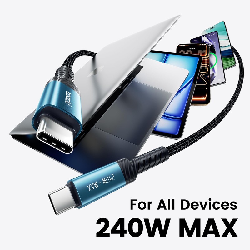 15FT USB C to USB C Cable 240W Fast Charging, Extra Long PD 3.1 Type C Cord, ... gallery