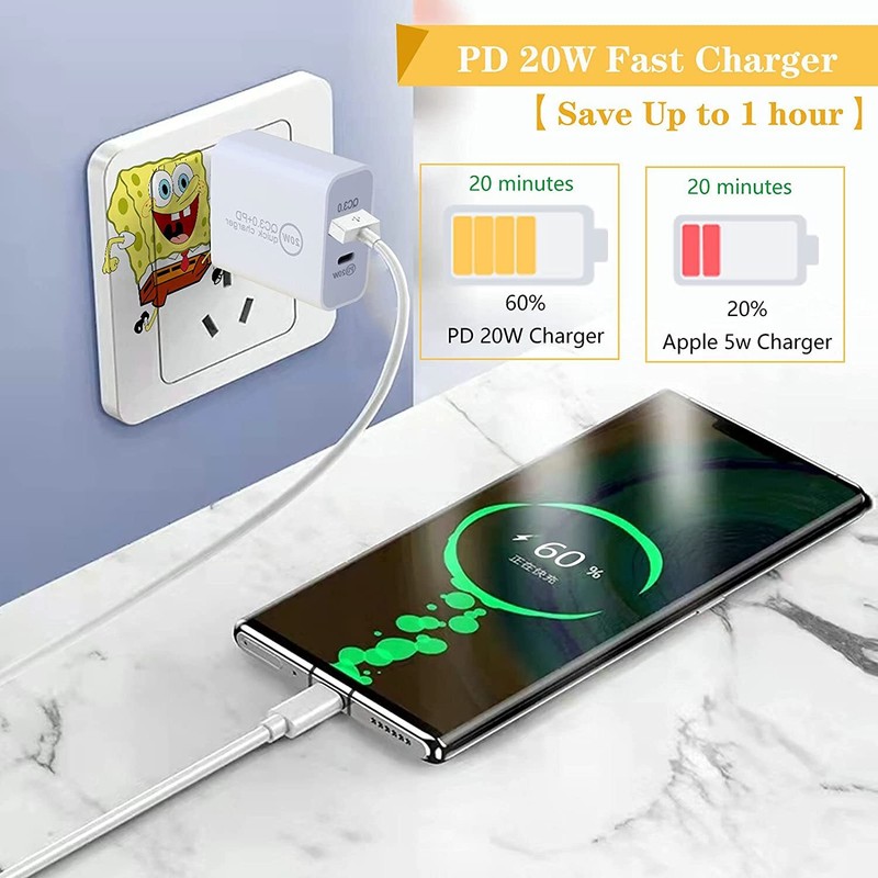 For iPhone 15 16 17 iPad Type C 20W Fast Charger Block USB C To USB C Cable Lot gallery