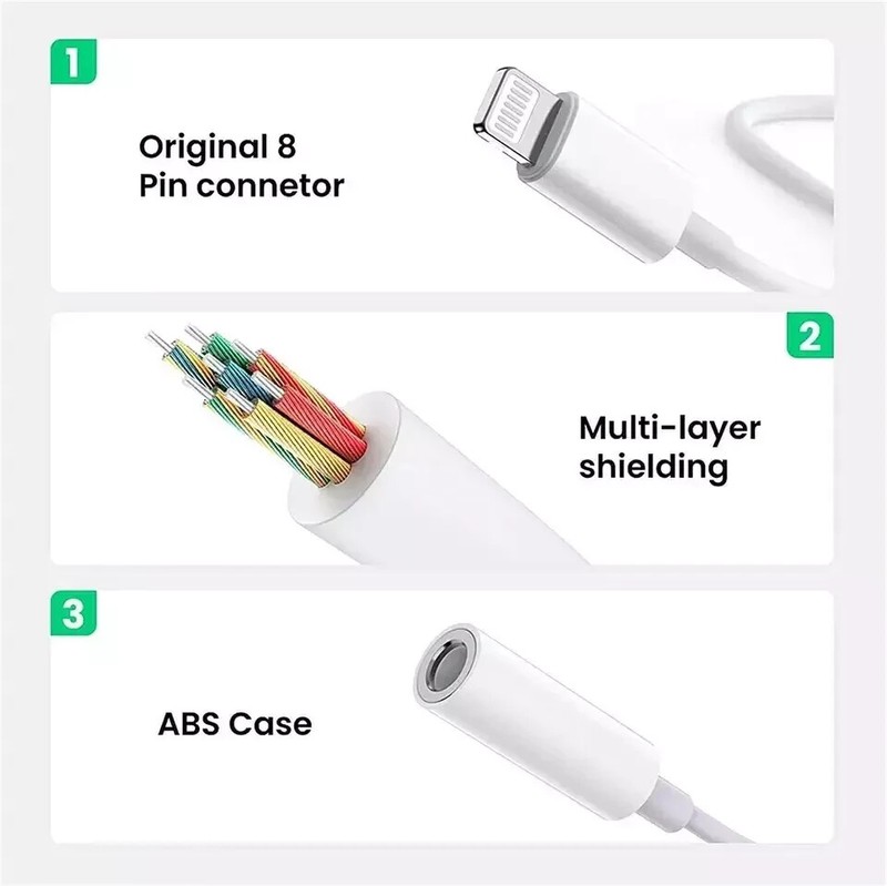 QTY 2 Apple MFi Certified Apple Lightning To 3.5 Mm Headphone Jack Adapter Aux gallery
