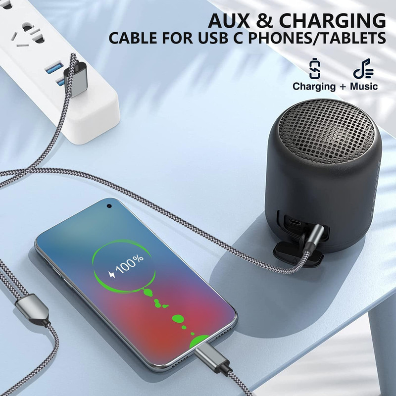 Aux Cord for Iphone [Apple Mfi Certified], 2 in 1 Lightning to 3.5Mm Aux Cable w gallery