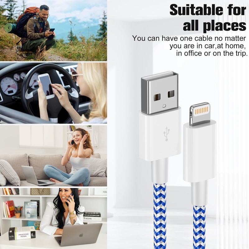 iPhone Charger 3 Pack Lightning Cable 3FT [Apple MFi Certified] Nylon Braided... gallery