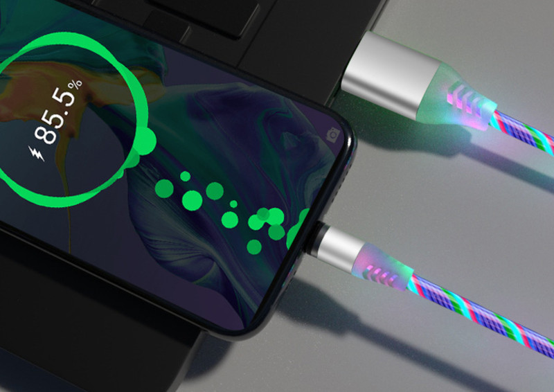 Compatible with Apple, Flowing Ligh Magnetic Streamer Data Line Cable for Iphone gallery