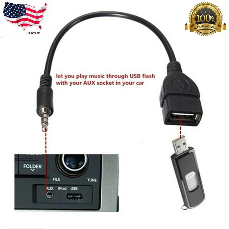 Audio AUX Jack 3.5mm Male to USB 2.0 Type A Female OTG Converter Adapter Cable gallery