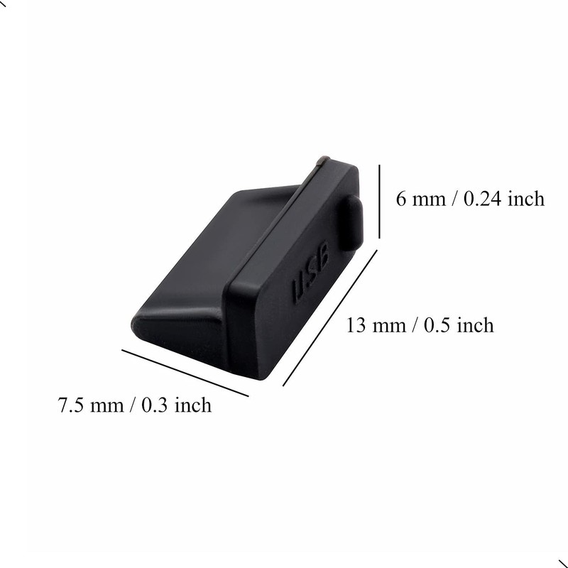 30 Pcs Silicone USB Cap Port Cover Anti Dust Protector for Female End Black gallery
