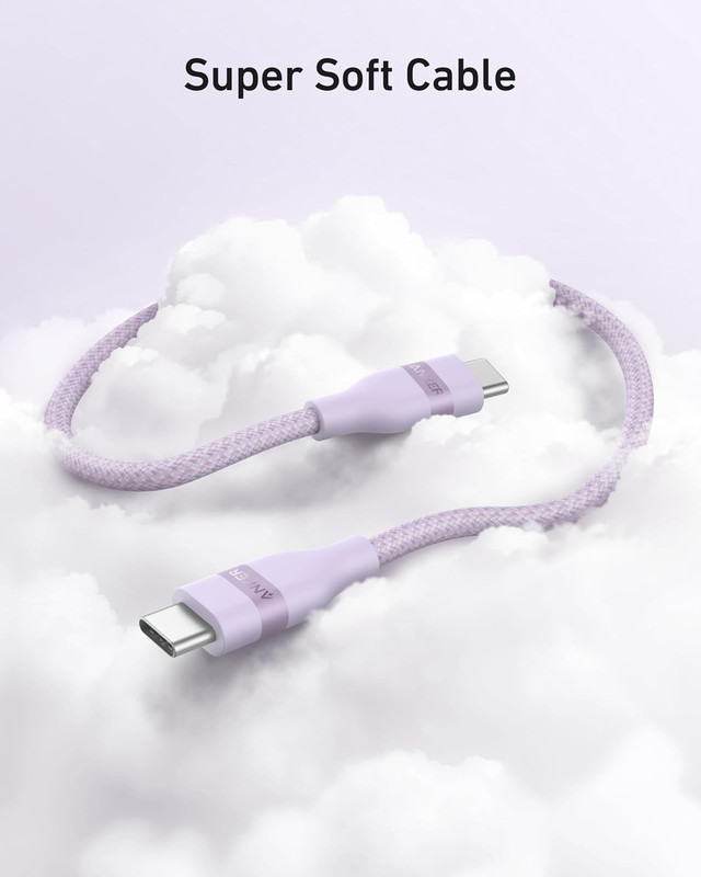 Anker Nano USB C Cable, 240W Flexible Multi-Color Braided Cord, Fast Charging gallery